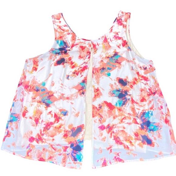 Target Plus Size Split Back Multicolor Knit Tank Top in Shades of Peach & Cream - Picture 4 of 12